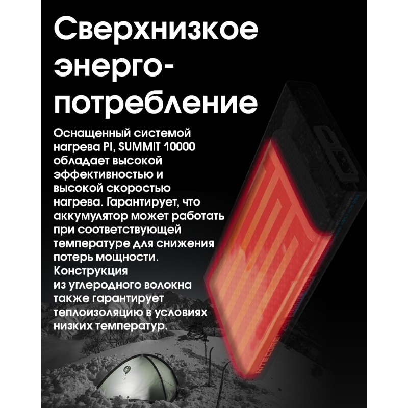 Внешнее зарядное устройство Power Bank Nitecore SUMMIT 10000 (38,5W, QC 3.0, 10000mAh, с функцией подогрева)