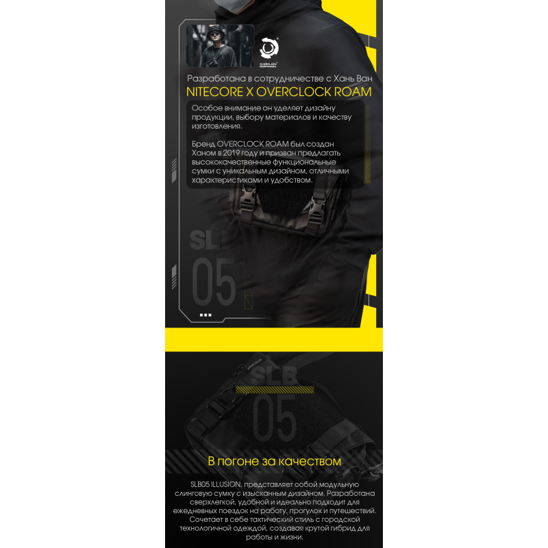 Сумка повседневная Nitecore SLB05 (Nylon 500D), черная