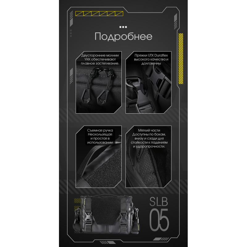 Сумка повседневная Nitecore SLB05 (Nylon 500D), черная