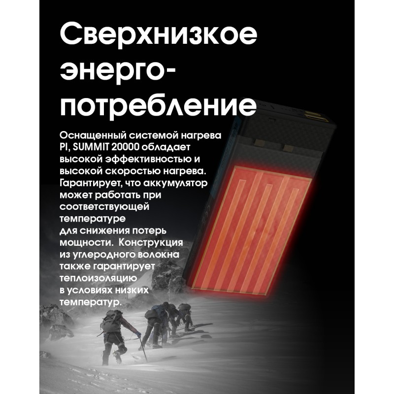 Внешнее зарядное устройство Power Bank Nitecore SUMMIT 20000 (77W, QC 3.0, 20000mAh, с функцией подогрева)