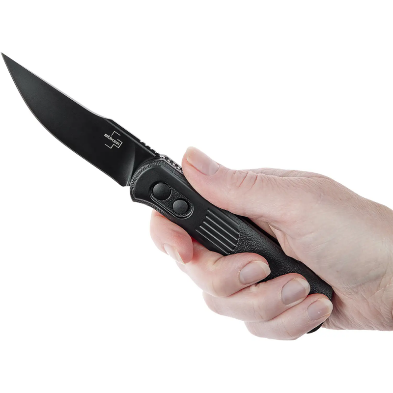 Ніж складаний Boker Plus Alluvial All Black (довжина: 194мм, лезо: 80мм, чорне), чорний