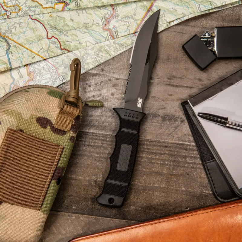 Ніж складаний SOG SEAL Pup Elite (довжина: 241мм, лезо: 123мм, чорний)