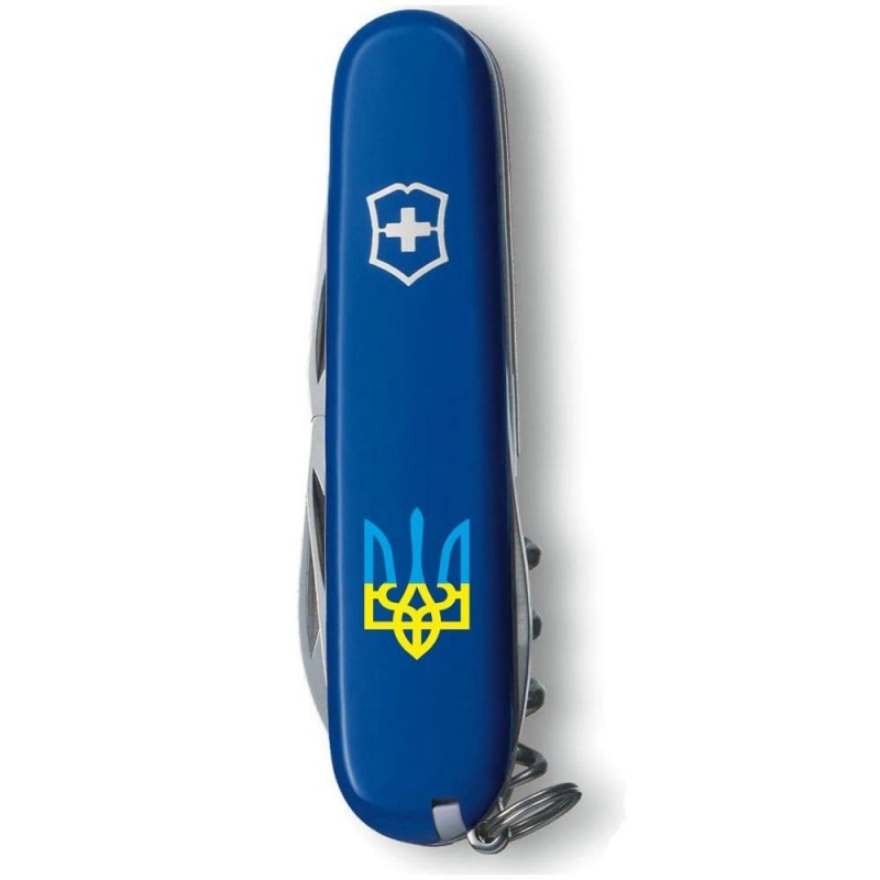Ніж складаний, мультитул Victorinox Spartan Ukraine Тризуб (91мм, 12 функцій), синій 13603.2_T0016u