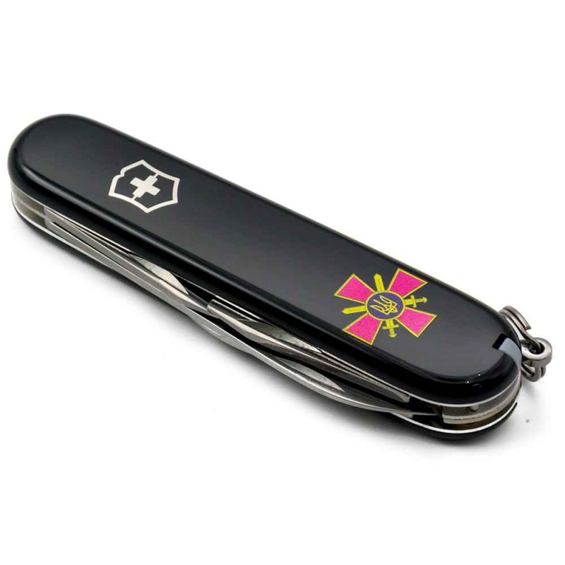Ніж складаний, мультитул Victorinox Spartan Емблема ЗСУ (91мм, 12 функцій), чорний 13603.3_W0020u