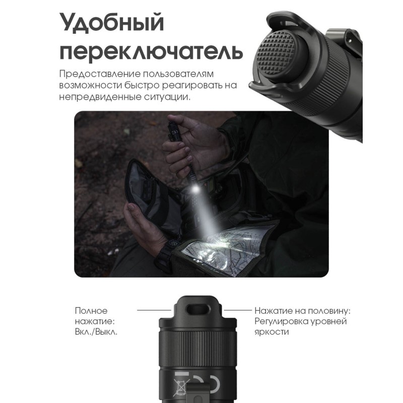 Ліхтар Nitecore MT2A Pro (UHi 20 LED, 1000 люмен, 3 режими, 2xAA, 1xNL1416R)