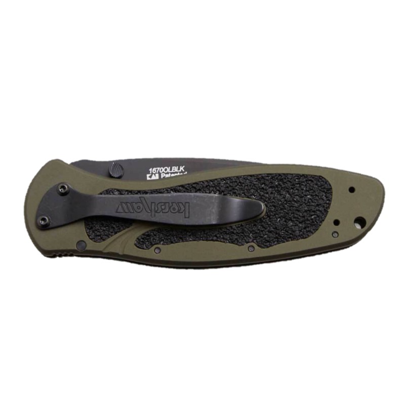 Ніж складаний Kershaw Olive Drab Blur (довжина: 200мм, лезо: 86мм, чорне), оливковий