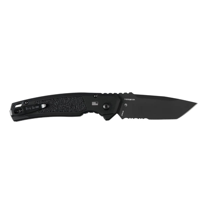 Ніж автоматичний Kershaw Launch 16, напівсерейтор (довжина: 212 мм, лезо: 88 мм, чорне), чорний