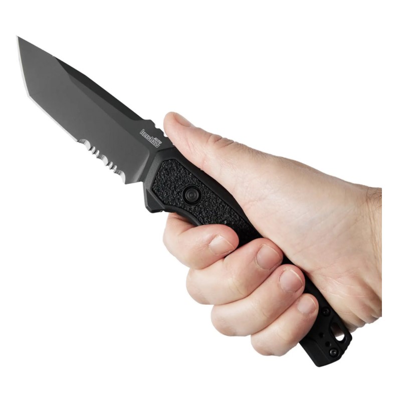Ніж автоматичний Kershaw Launch 16, напівсерейтор (довжина: 212 мм, лезо: 88 мм, чорне), чорний