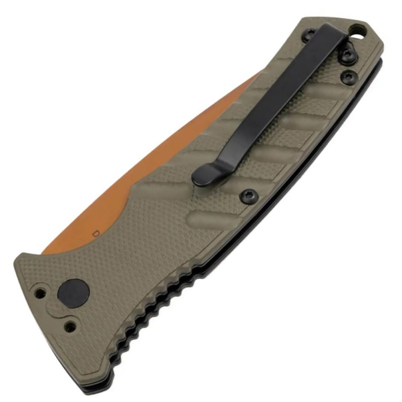 Нож складной Boker Plus Strike Tanto Desert Warrior (длина 201 мм, лезвие 85 мм),  оливковый