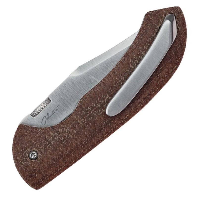 Нож складной Boker Plus Pocket Bowie (длина 158 мм, лезвие 68 мм), коричневый
