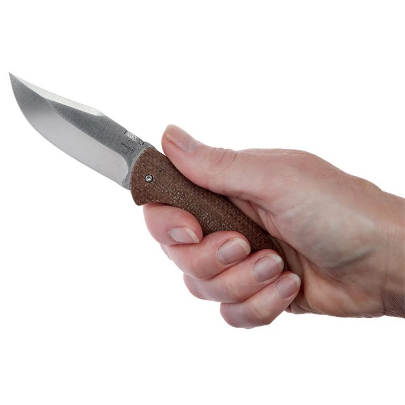 Нож складной Boker Plus Pocket Bowie (длина 158 мм, лезвие 68 мм), коричневый