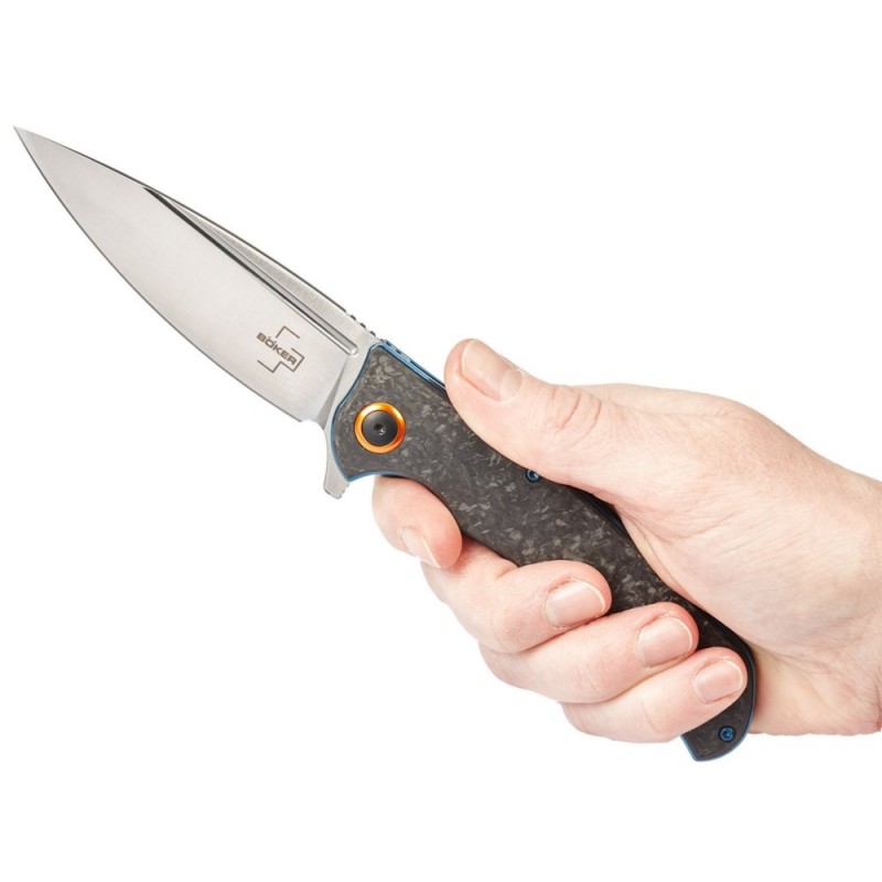 Нож складной Boker Plus Nubilum (длина 210 мм, лезвие 91 мм), карбон