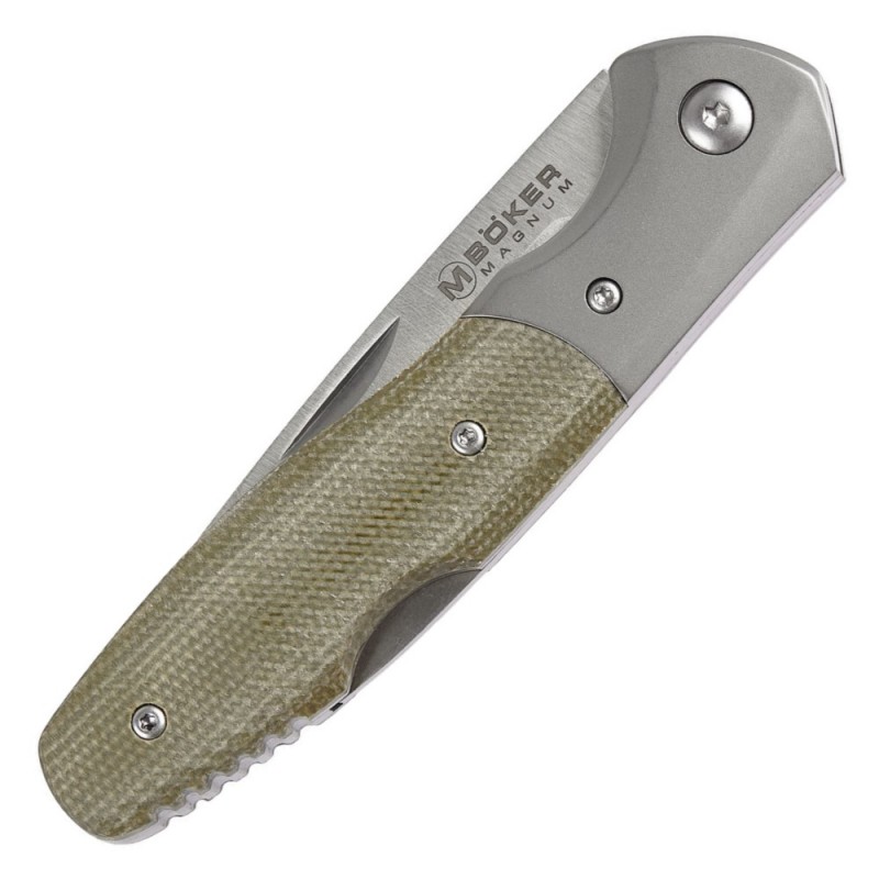 Нож складной Boker Magnum Nice (длина 195 мм, лезвие 84 мм), оливковый