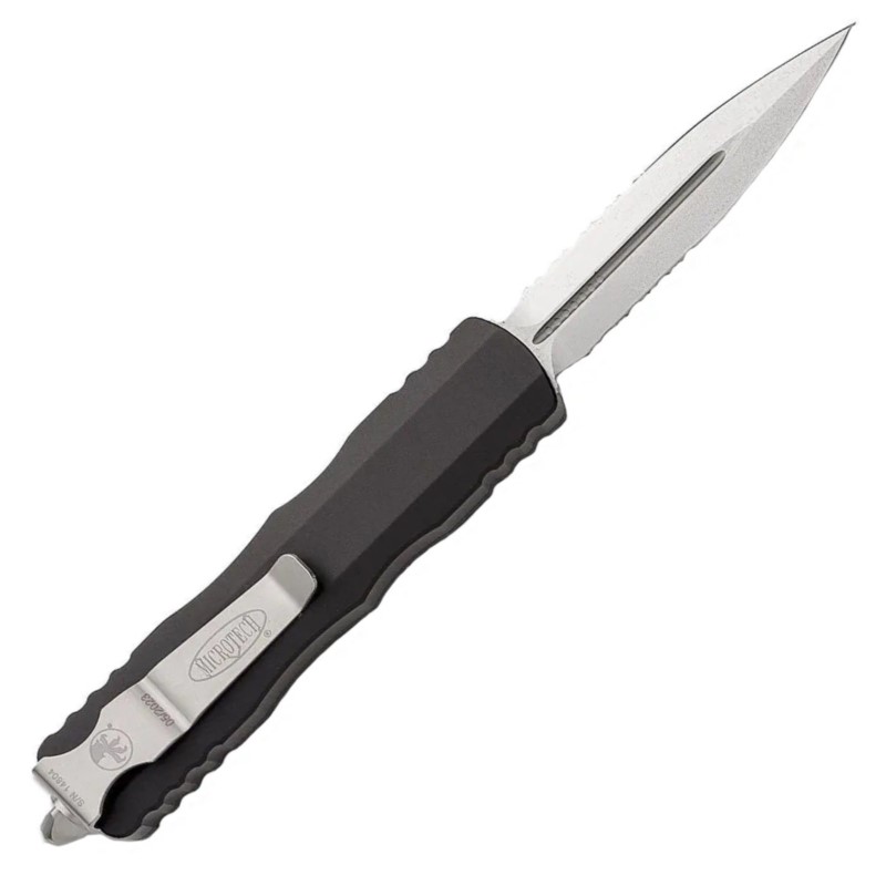 Ніж автоматичний Microtech Dirac Double Edge SW напівсерейтор (довжина: 184 мм, лезо: 74 мм)