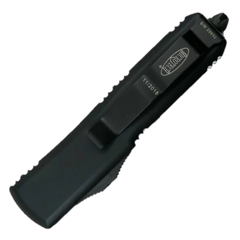 Ніж автоматичний Microtech UTX-85 Drop Point Tactical (довжина: 190 мм, лезо: 80 мм), чорний