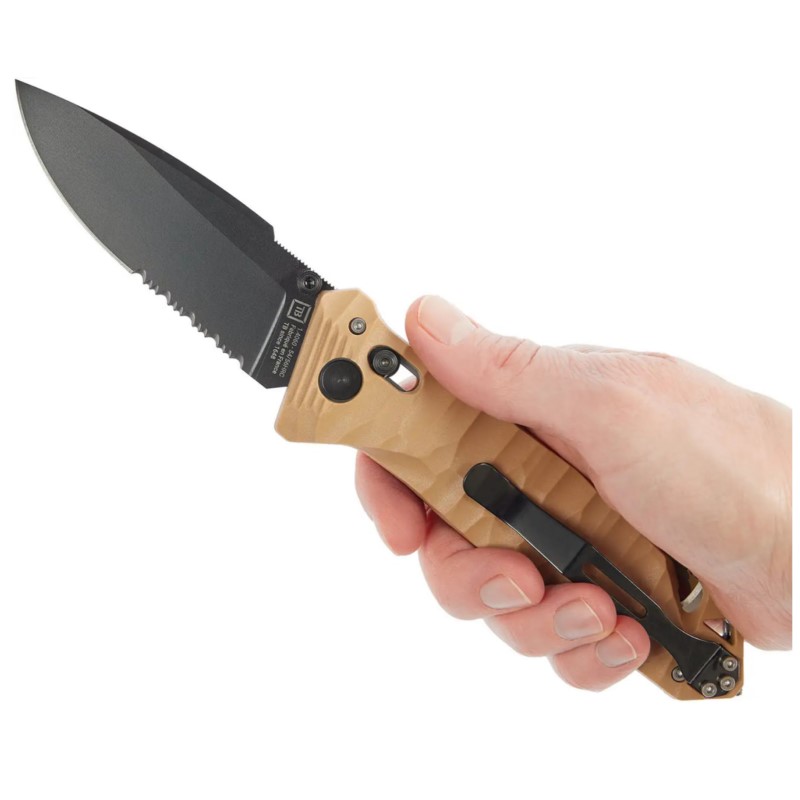 Ніж TB Outdoor CAC S200 Army Knife PA6 напівсерейтор (довжина 230 мм, лезо 85 мм), пісочний