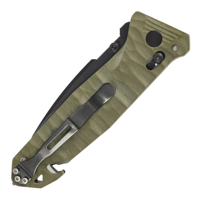 Ніж TB Outdoor CAC S200 Army Knife G10 напівсерейтор (довжина 230 мм, лезо 85 мм), оливкове