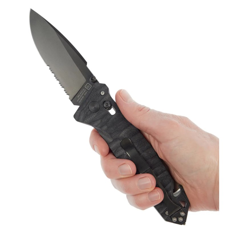 Ніж TB Outdoor CAC S200 Army Knife G10 напівсерейтор (довжина 230 мм, лезо 85 мм), чорний