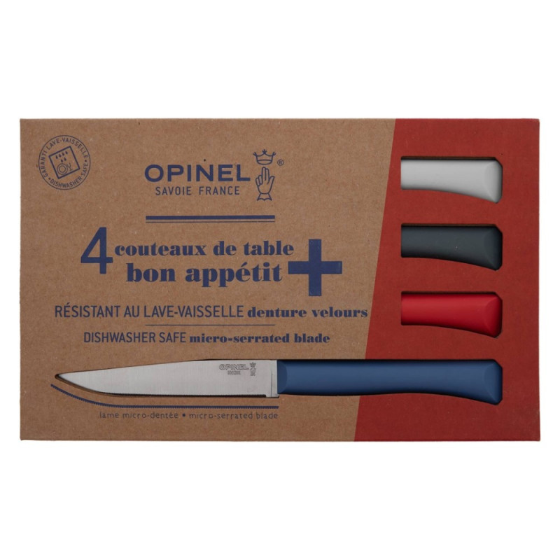 Набір столових ножів Opinel Bon Appetit Plus Primo, серрейтор (4 предмети)