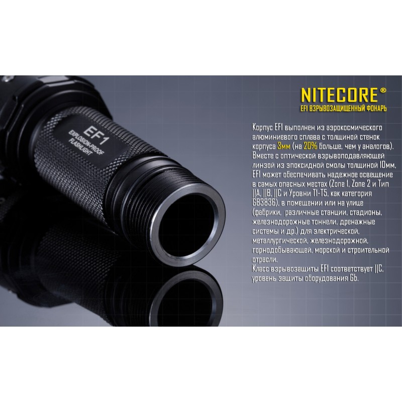 Высокопроизводительный фонарь Nitecore EF1 взрывозащищенный