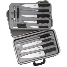 Набор кухонных ножей Victorinox Fibrox (14 предметов), черный, в кейсе 5.4913