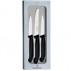 Набор кухонных ножей Victorinox Swissclassic (лезвие: 80/80/100мм), черный 6.7113.3G