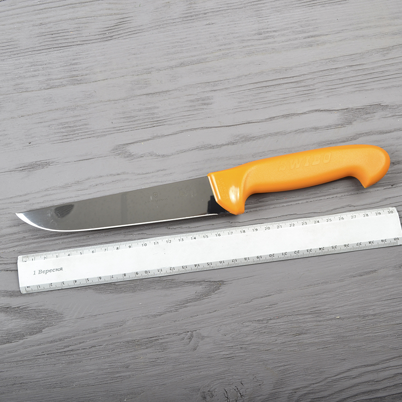 Ніж кухонний, побутовий Victorinox Swibo Butcher Wide (лезо: 180мм), жовтий 5.8421.18