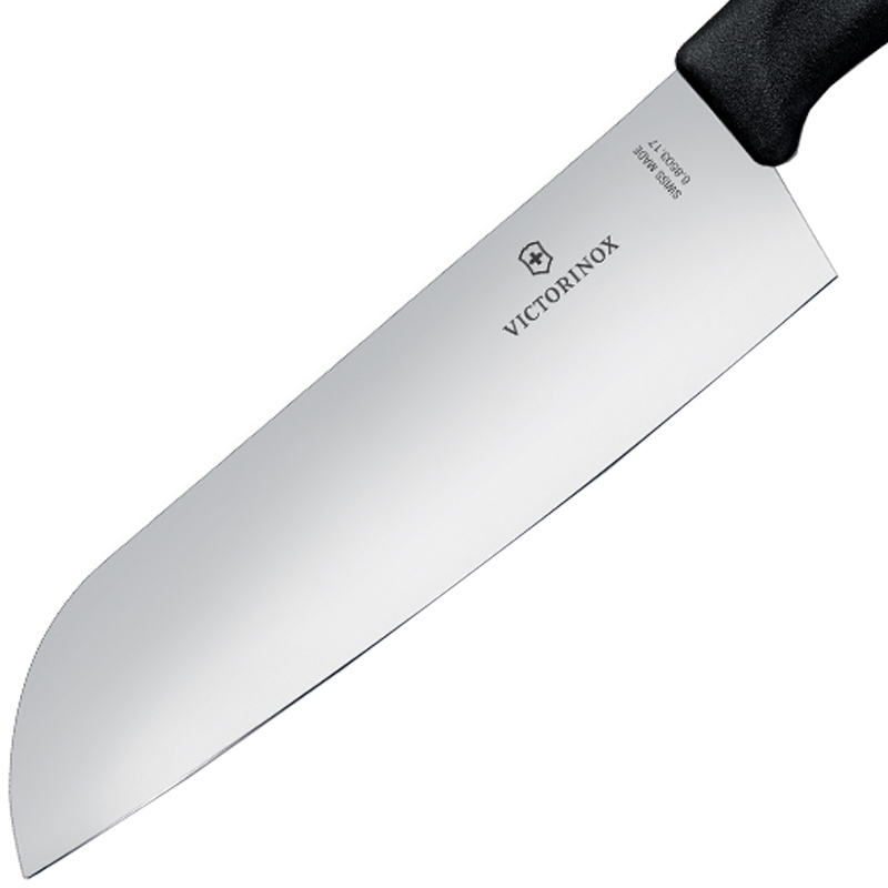 Ніж кухонний, побутовий Victorinox Swissclassic Santoku (лезо: 170мм), чорний, блістер 6.8503.17B