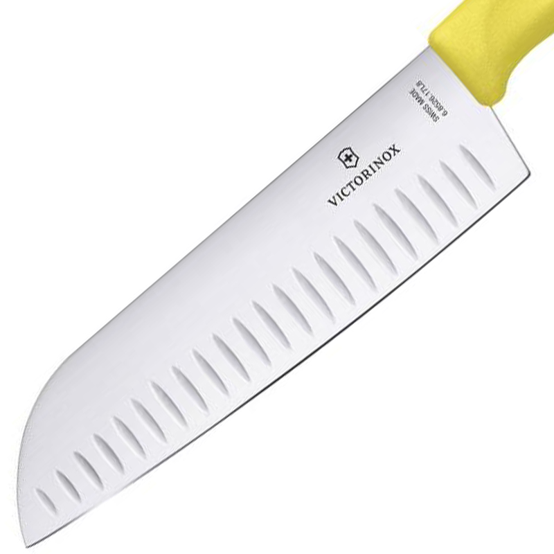 Ніж кухонний, побутовий Victorinox Swissclassic Santoku (лезо: 170мм), жовтий 6.8526.17L8B