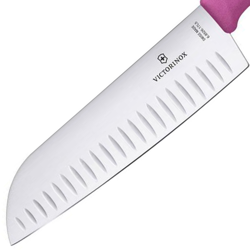 Ніж кухонний, побутовий Victorinox Swissclassic Santoku (лезо: 170мм), рожевий 6.8526.17L5B