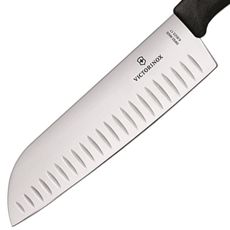 Нож кухонный, бытовой Victorinox Swissclassic Santoku (лезвие: 170мм), черный 6.8523.17B