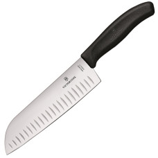 Ніж кухонний, побутовий Victorinox Swissclassic Santoku (лезо: 170мм), чорний 6.8523.17B