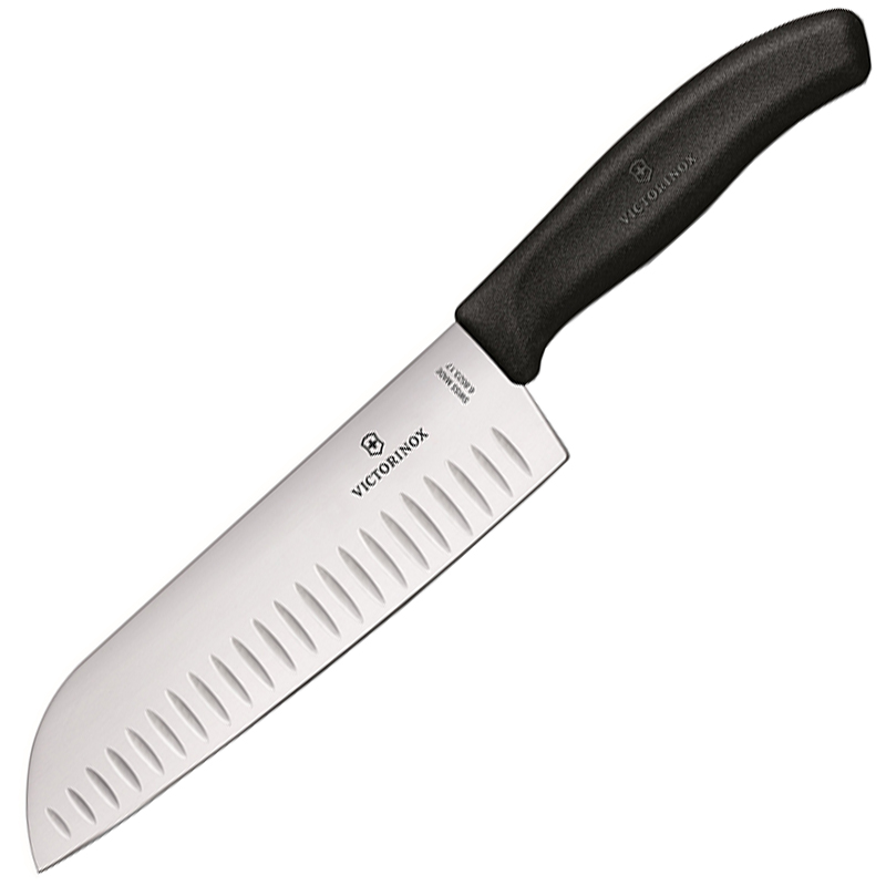 Нож кухонный, бытовой Victorinox Swissclassic Santoku (лезвие: 170мм), черный 6.8523.17B