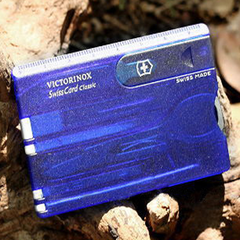 Набор Victorinox Swisscard (82х54х4мм, 10 функций), синий прозр. 0.7122.Т2