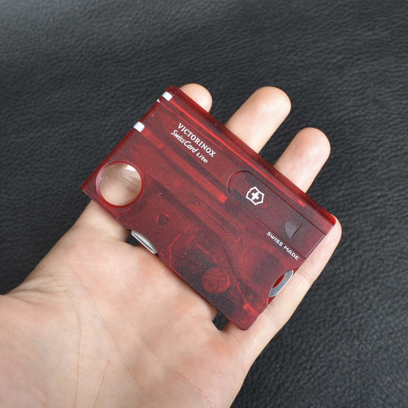Набор Victorinox Swisscard Lite (82х54х4мм, 13 функций), красный прозр. 0.7300.Т