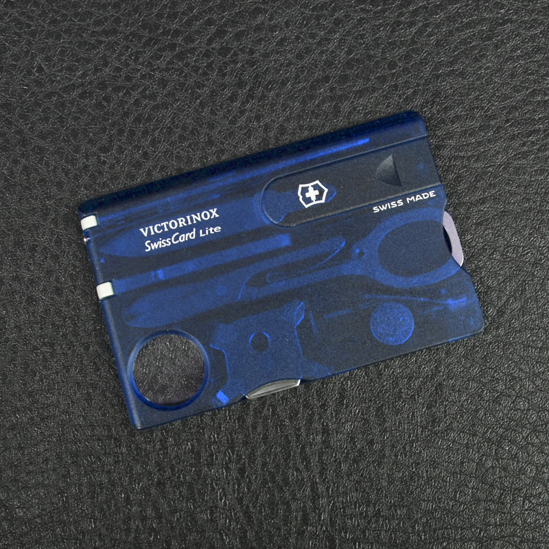 Набор Victorinox Swisscard Lite (82х54х4мм, 13 функций), синий прозр. 0.7322.Т2