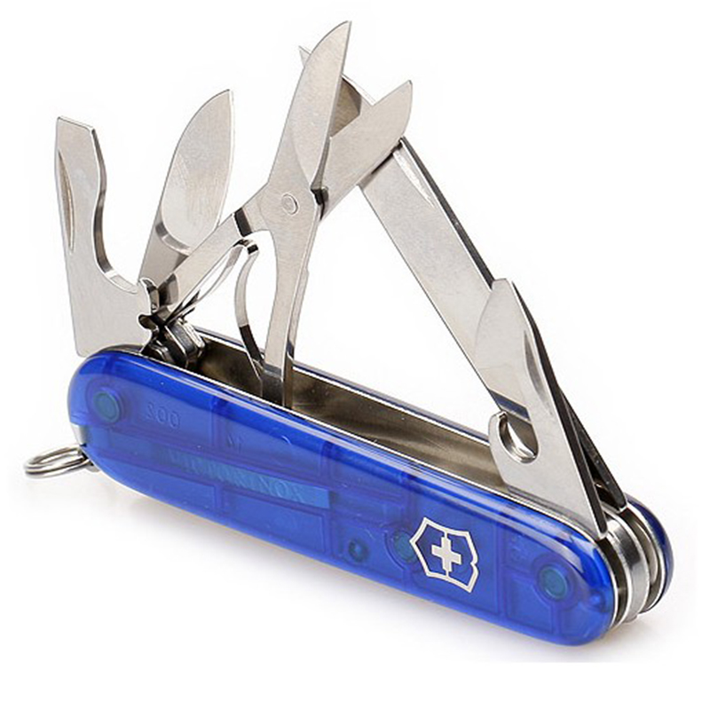 Ніж складаний, мультитул Victorinox Climber (91мм, 14 функцій), синій прозр. 1.3703.Т2