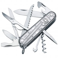 Нож складной, мультитул Victorinox Huntsman (91мм, 15 функций), серебряный прозр. 1.3713.Т7