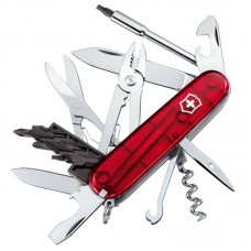 Нож складной, мультитул Victorinox Cybertool (91мм, 34 функции), красный прозр. 1.7725.T