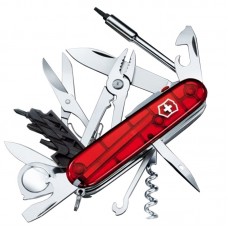 Нож складной, мультитул Victorinox Cybertool Lite (91мм, 36 функция), красный прозр. 1.7925.T