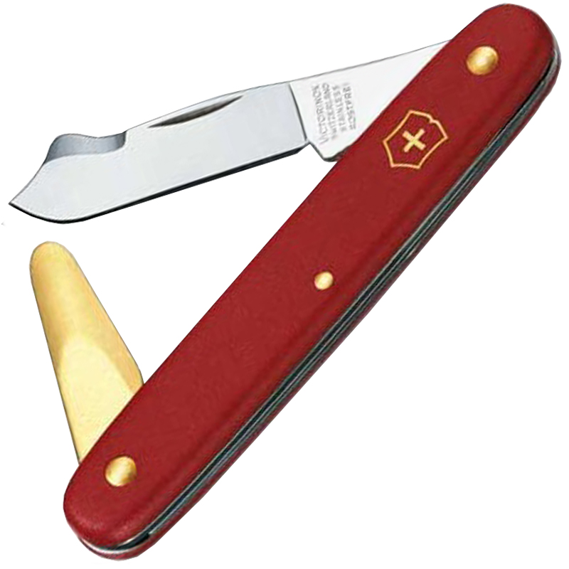 Ніж складаний, садовий Victorinox (100мм, 3 функції), червоний 3.9140