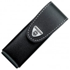 Чохол для ножів Victorinox (111мм, 6 шарів) шкіряний, на липучці, пов. кліпом, чорний 4.0524.31