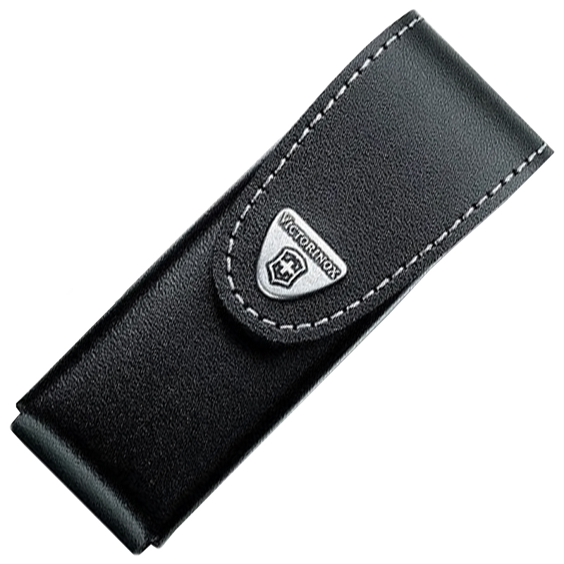Чохол для ножів Victorinox (111мм, 6 шарів) шкіряний, на липучці, пов. кліпом, чорний 4.0524.31