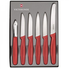 Набір кухонний Victorinox Paring Set (5 ножів+овочечистка), червоний 51111.6