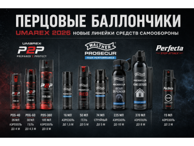 Нові перцеві балончики Umarex P2P, WALTHER ProSecur та Perfecta Stop Attack