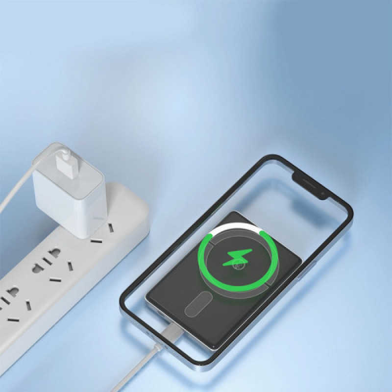 Power Bank Aspor A381 Magnetic Wireless 5000mAh (Type-C/20W)- фіолетовий (900155)