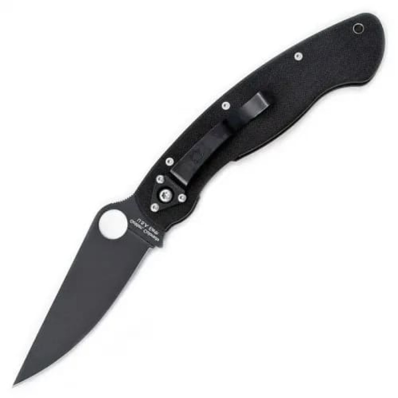 Ніж складаний Spyderco Military (довжина: 241мм, лезо: 102мм, чорне), чорний