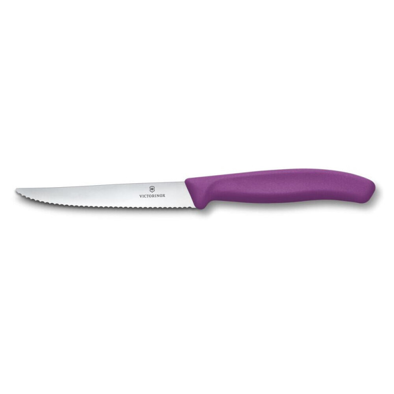 Нож кухонный Victorinox SwissClassic стейковый 11 см, серрейтор, фиолетовый