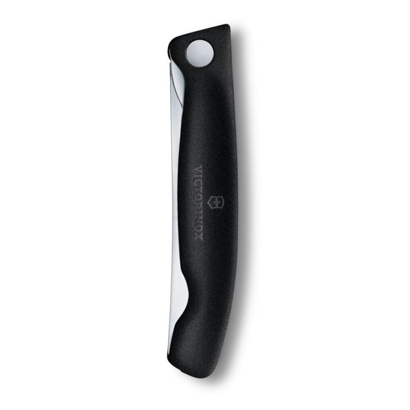 Нож кухонный складной Victorinox SwissClassic 11 см, серрейтор, скругленный, черный