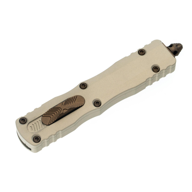 Нож Microtech Dirac D/E OTF, Burnt Bronze Standard Champagne